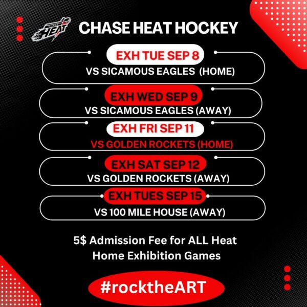 Chase Heat announce Exhibition Schedule